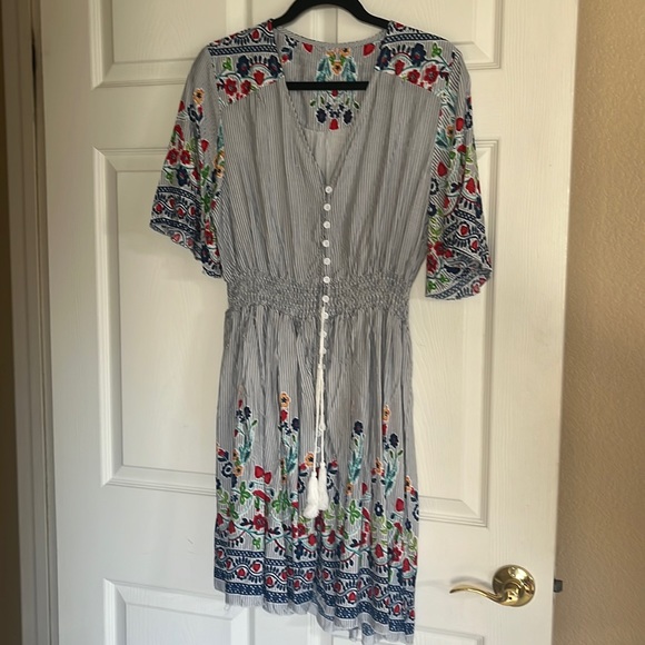 Floral boho button up dress - Picture 1 of 10